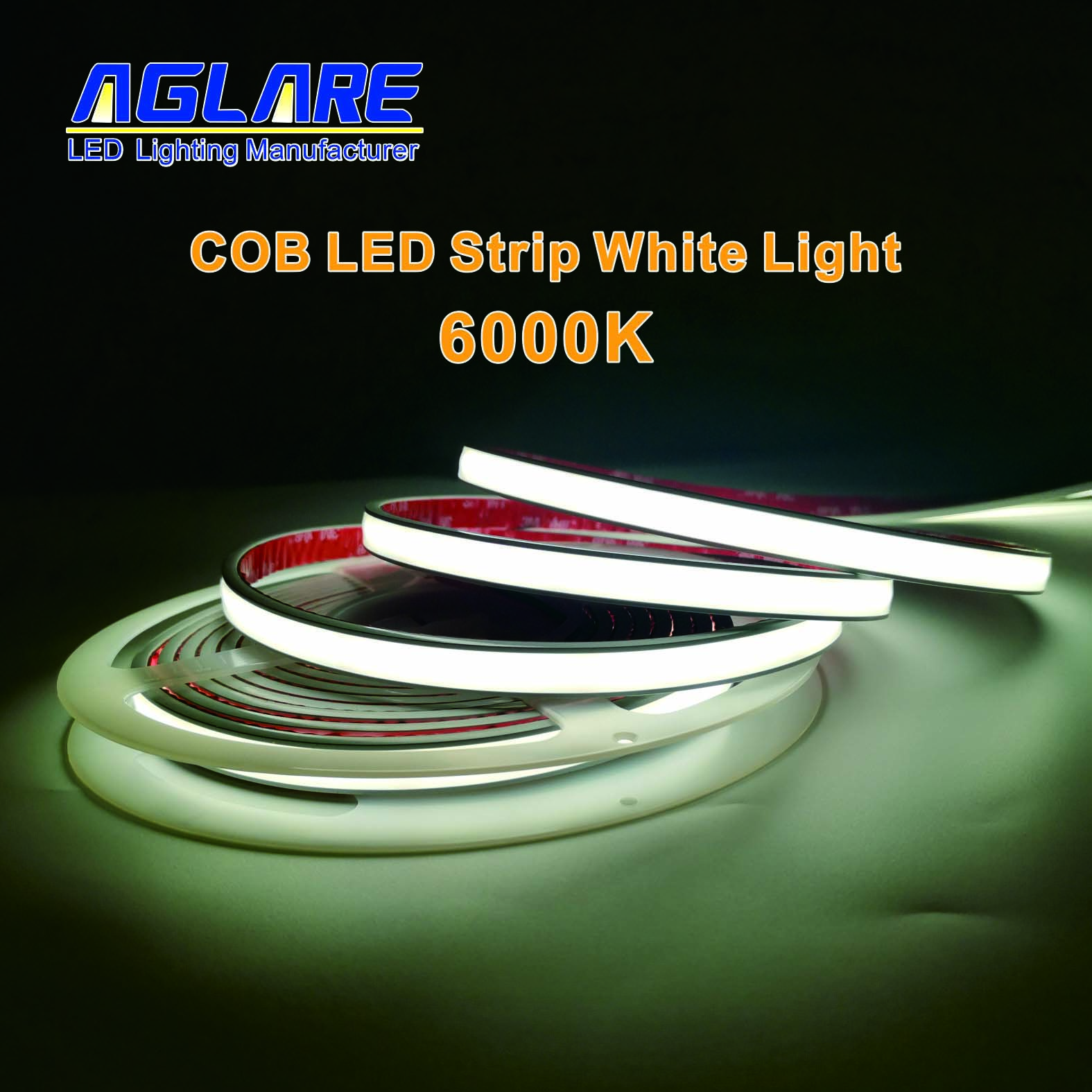 COB LED燈條白光6000K IP67防水24v低壓LED線性燈帶線條燈