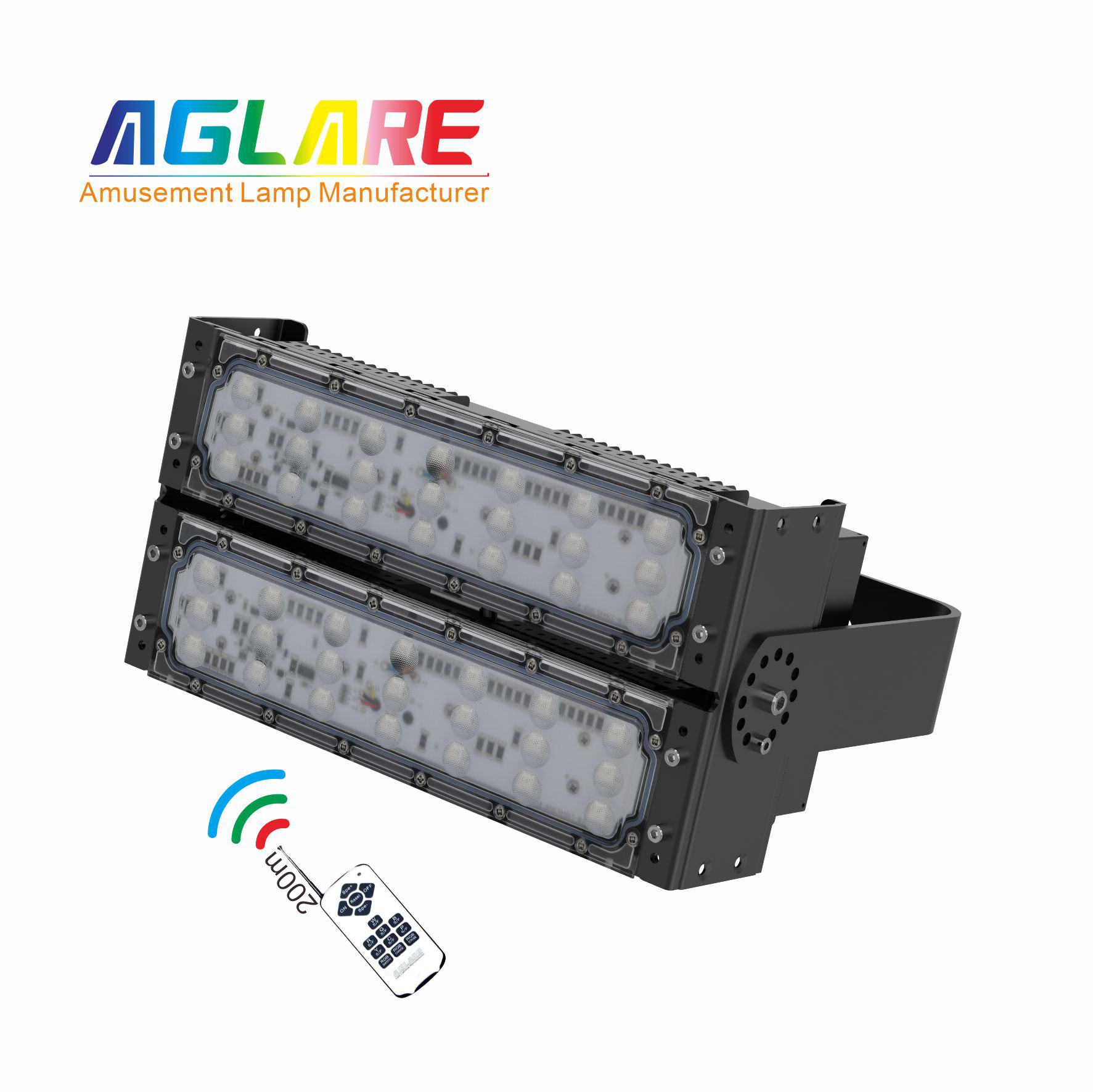 100W LED彩色泛光燈 RGB投光燈帶遙控器